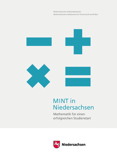 Titelblatt der Broschüre "MINT in Niedersachsen - Mathematik für einen erfolgreichen Studienstart" mit Verlinkung zum einführenden Artikel