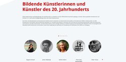 Screenshot der Startseite der Künstlerdatenbank Niedersachsen