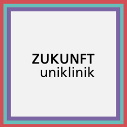 Ein Schmuckbild mit dem Titel "Zukunft uniklinik"