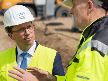 Falko Mohrs auf dem Baufeld der UMG