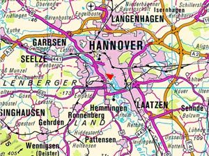 Übersichtskarte Raum Hannover