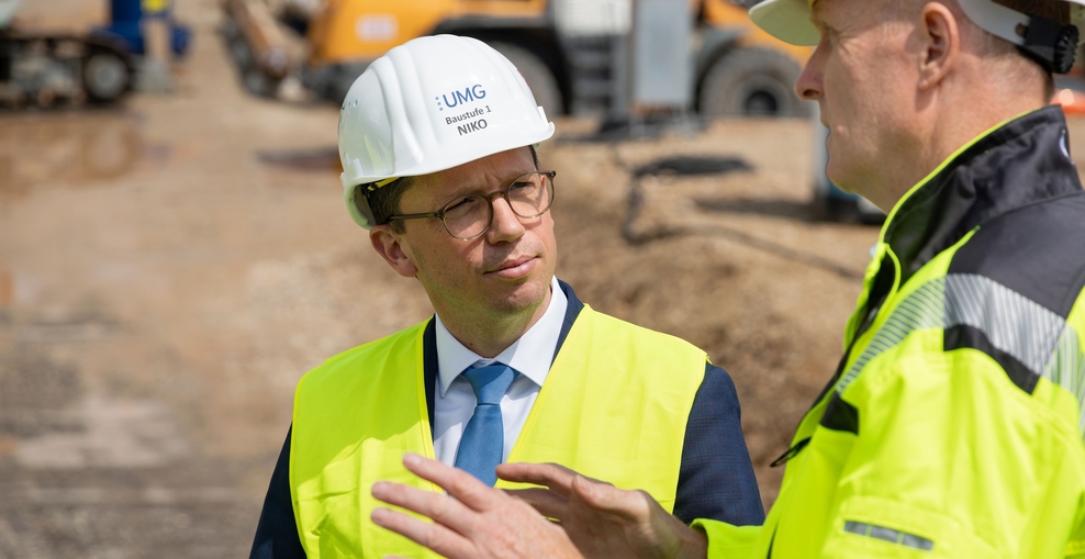 Falko Mohrs auf dem Baufeld der UMG