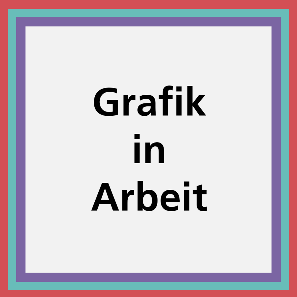 Ein Schild auf dem steht Grafik in Arbeit